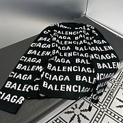 Fortok Balenciaga Horizontal Allover Cropped Kinitted Cardigan Black - 3