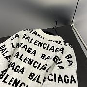 Fortok Balenciaga Horizontal Allover Cropped Kinitted Cardigan White - 4