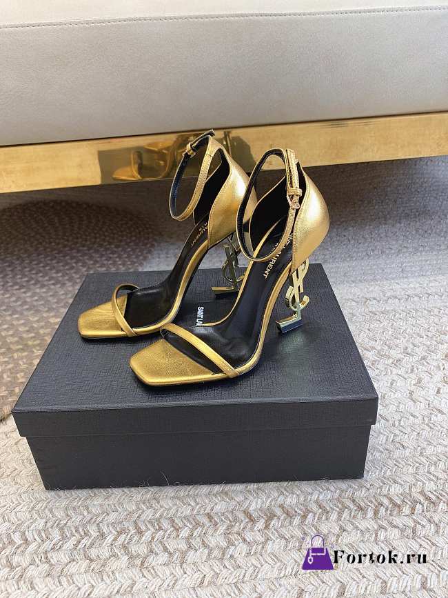 Fortok Saint Laurent SS23 Logo & Opyum High Heels Gold - 1