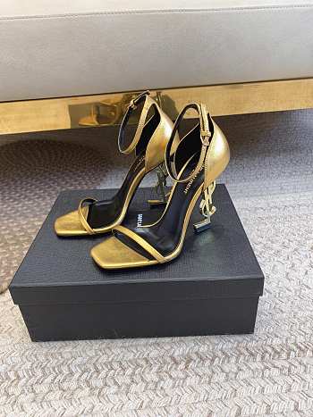 Fortok Saint Laurent SS23 Logo & Opyum High Heels Gold