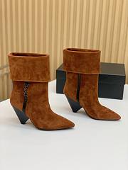 Fortok Saint Laurent Niki Suede Ankle Boots Brown - 1