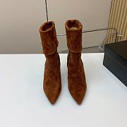 Fortok Saint Laurent Niki Suede Ankle Boots Brown - 5