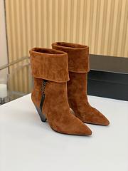 Fortok Saint Laurent Niki Suede Ankle Boots Brown - 4