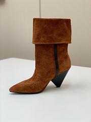 Fortok Saint Laurent Niki Suede Ankle Boots Brown - 3