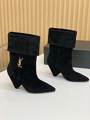 Fortok Saint Laurent Niki Suede Ankle Boots Black - 1