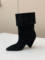 Fortok Saint Laurent Niki Suede Ankle Boots Black - 4