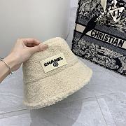 Fortok Chanel Lamb Wool Bucket Hat Black/White - 5