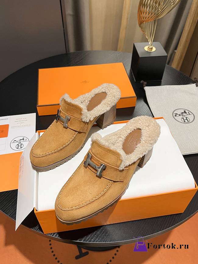 Fortok Hermes Flore 60 Mules in Brown - 1