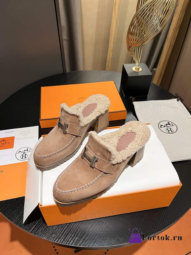 Fortok Hermes Flore 60 Mules in Beige - 1