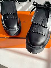 Fortok Hermes Fringed Loafers in Black - 3
