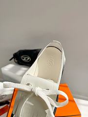 Fortok Hermes Fringed Loafers in White - 5