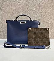 Fortok Fendi Peekaboo ISeeU Mini Dark Blue Leather Bag 38x10x29cm - 1