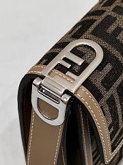 Fortok Fendi Monogram Printed Foldover Top Messenger Bag 26x9x19cm - 6