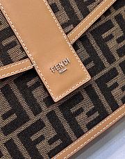 Fortok Fendi Monogram Printed Foldover Top Messenger Bag 26x9x19cm - 4
