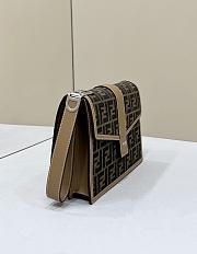 Fortok Fendi Monogram Printed Foldover Top Messenger Bag 26x9x19cm - 2