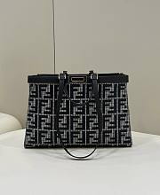 Fortok Fendi FF Embroidered X Tote Bag Black 41x13x29cm - 1