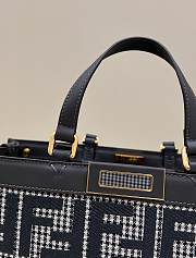 Fortok Fendi FF Embroidered X Tote Bag Black 41x13x29cm - 6