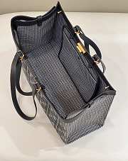 Fortok Fendi FF Embroidered X Tote Bag Black 41x13x29cm - 4