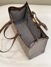 Fortok Fendi FF Embroidered X Tote Bag Brown 41x13x29cm - 6