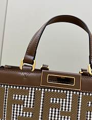 Fortok Fendi FF Embroidered X Tote Bag Brown 41x13x29cm - 3