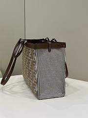 Fortok Fendi FF Embroidered X Tote Bag Brown 41x13x29cm - 2
