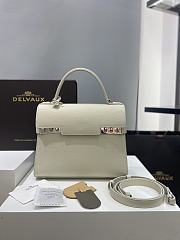 Fortok Delvaux White Leather Tempete Bag 28cm - 1