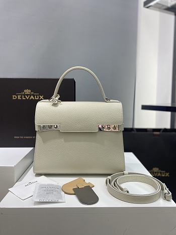 Fortok Delvaux White Leather Tempete Bag 28cm