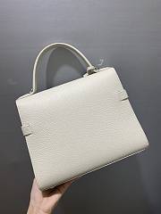 Fortok Delvaux White Leather Tempete Bag 28cm - 3