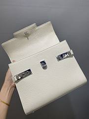 Fortok Delvaux White Leather Tempete Bag 28cm - 4