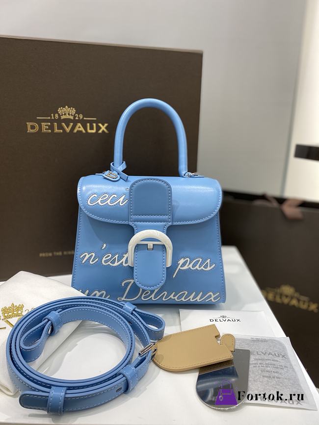 Fortok Delvaux Blue Brillant L'Humour Bag 20cm - 1