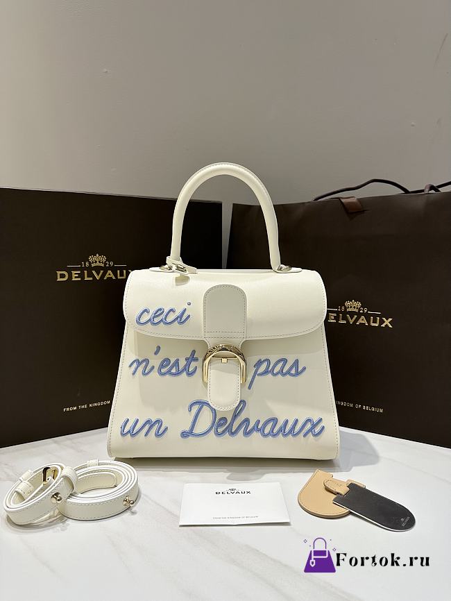 Fortok Delvaux White Brillant L'Humour Bag 28cm - 1