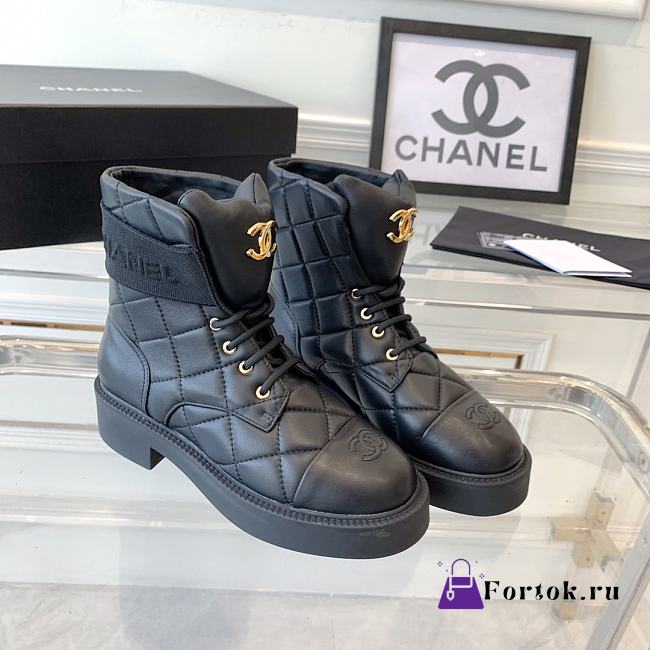 Fortok Chanel 23 Short Boots in Black - 1