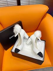 Fortok Chanel Mink Wool Shoes White - 2