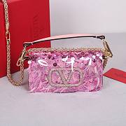 Fortok Valentino Garavani Mini Loco 3D Embroidered Bag Pink 19x10.5x5cm - 1