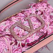 Fortok Valentino Garavani Mini Loco 3D Embroidered Bag Pink 19x10.5x5cm - 2