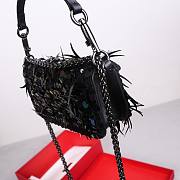 Fortok Valentino Garavani Mini Loco 3D Embroidered Bag Black 19x10.5x5cm - 2