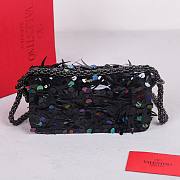 Fortok Valentino Garavani Mini Loco 3D Embroidered Bag Black 19x10.5x5cm - 3