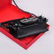 Fortok Valentino Garavani Mini Loco 3D Embroidered Bag Black 19x10.5x5cm - 4