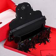 Fortok Valentino Garavani Mini Loco 3D Embroidered Bag Black 19x10.5x5cm - 5