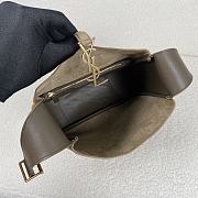 Fortok Saint Laurent Le5A7 Suede Bucket Bag in Olive Green 23x22x8.5cm - 2
