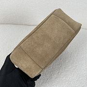 Fortok Saint Laurent Le5A7 Suede Bucket Bag in Olive Green 23x22x8.5cm - 5