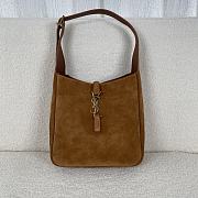 Fortok Saint Laurent Le5A7 Suede Bucket Bag in Brown 23x22x8.5cm - 1