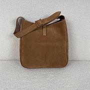 Fortok Saint Laurent Le5A7 Suede Bucket Bag in Brown 23x22x8.5cm - 4