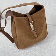 Fortok Saint Laurent Le5A7 Suede Bucket Bag in Brown 23x22x8.5cm - 3
