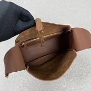 Fortok Saint Laurent Le5A7 Suede Bucket Bag in Brown 23x22x8.5cm - 2