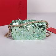 Fortok Valentino Garavani Mini Loco 3D Embroidered Bag Green 19x10.5x5cm - 3