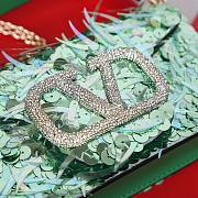 Fortok Valentino Garavani Mini Loco 3D Embroidered Bag Green 19x10.5x5cm - 6