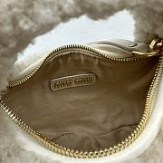 Fortok MiuMiu Wander Shearling Hobo Bag With Leather Details White 17.5x5.5x14cm - 6