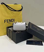 Fortok Fendi Mini Baguette Leather Bag in White 12x3.5x7.5cm - 2