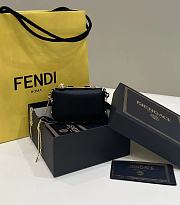 Fortok Fendi Mini Baguette Leather Bag in Black 12x3.5x7.5cm - 6
